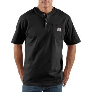 Carhartt Men's 4X Black Heavyweight Baggy Henley Shirt